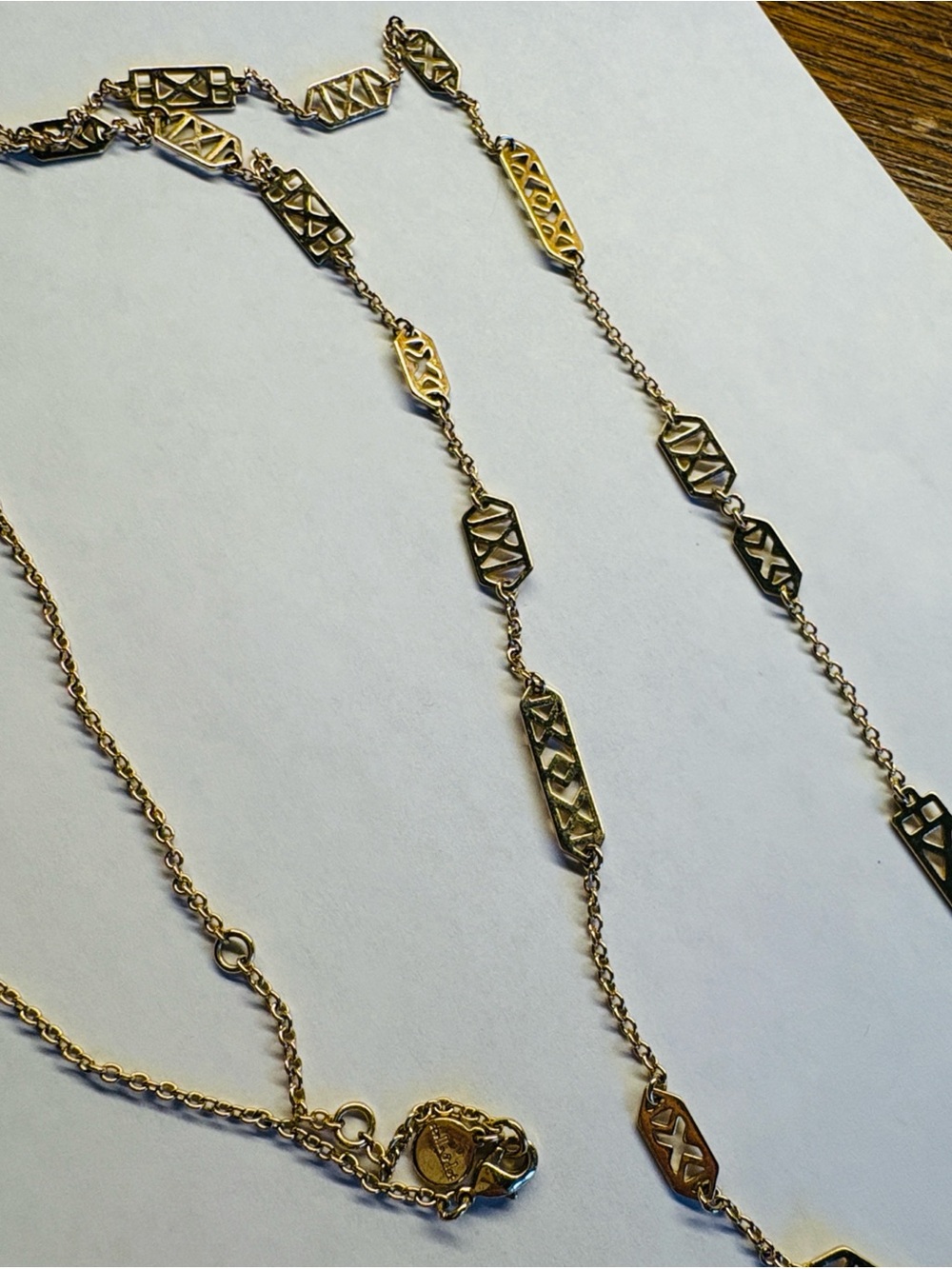 Stella & Dot Gold-Tone Long Geometric Link layering Necklace
